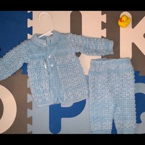 Crochet baby boy jacket and pants